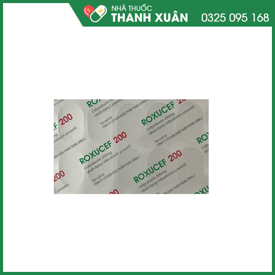 Roxucef 200 thuốc kháng sinh điều trị nhiễm khuẩn hô hấp, da và mô, tiết niệu